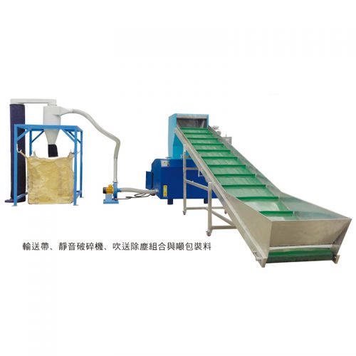 輸送帶、靜音破碎機(jī)、吹送除塵組合與噸包裝料